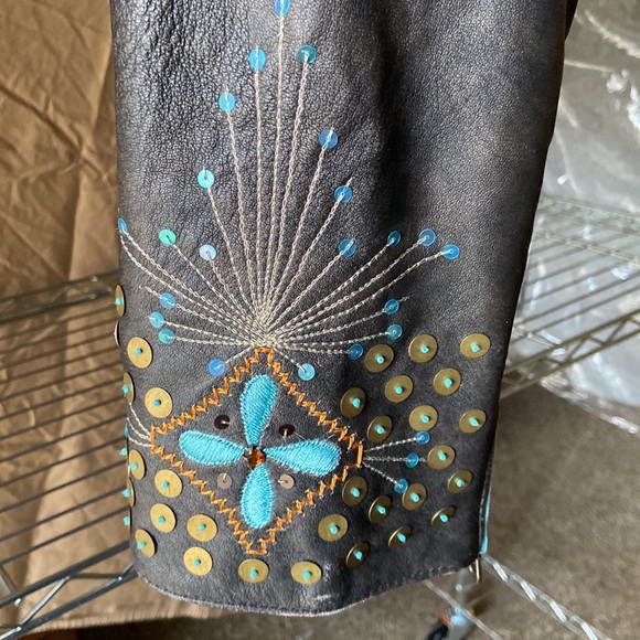 NWOT Double D Ranchwear LIBERTAD leather biker jacket Size 1x - Picture 8 of 13